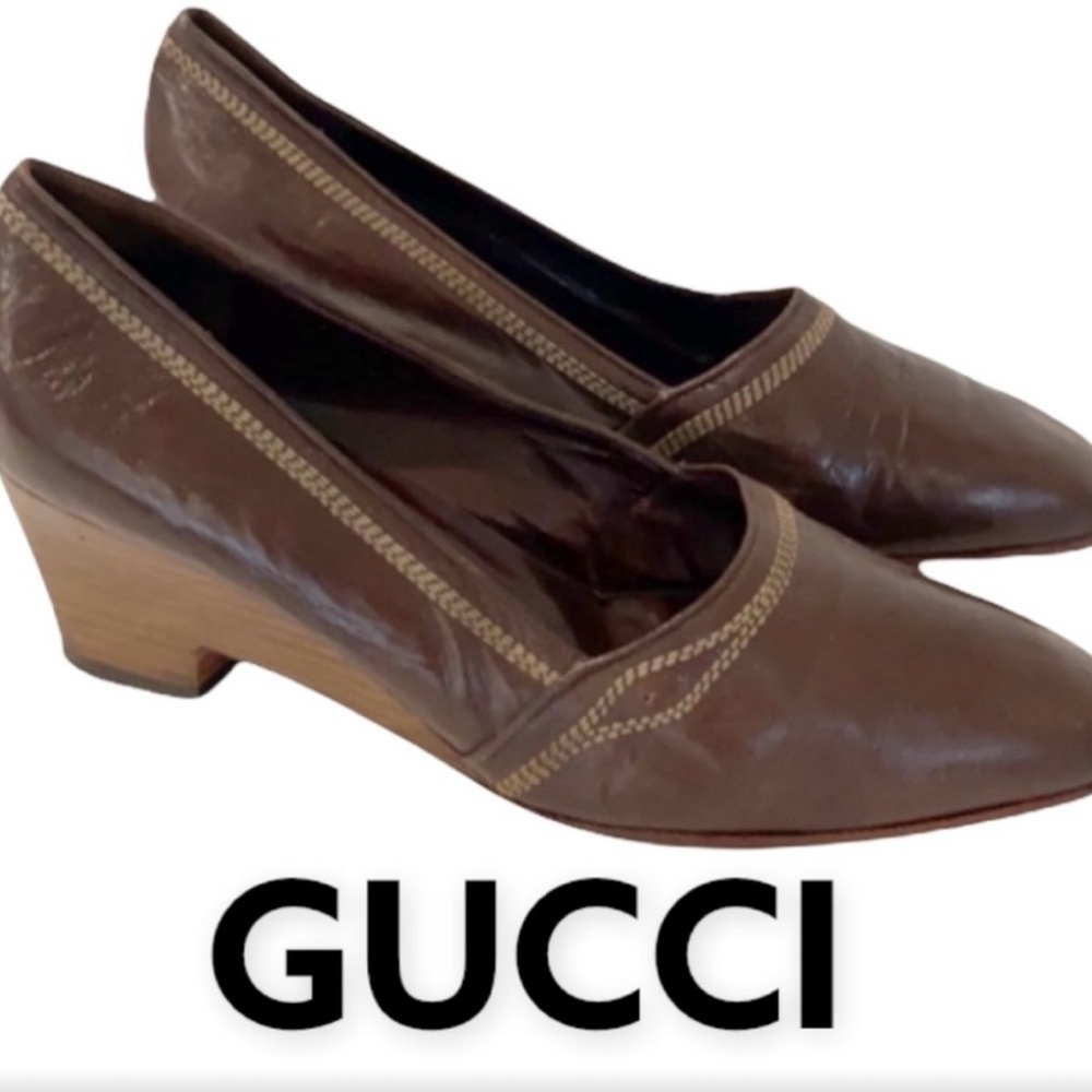 Gucci Brown Leather Heels